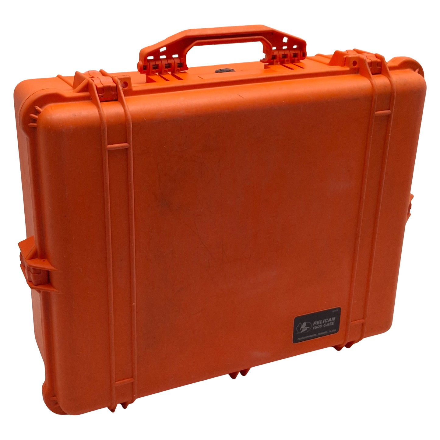 Used Pelican 1600 Protector Case, Orange, 21.51 x 16.54 x 7.99in Interior *Used Foam*