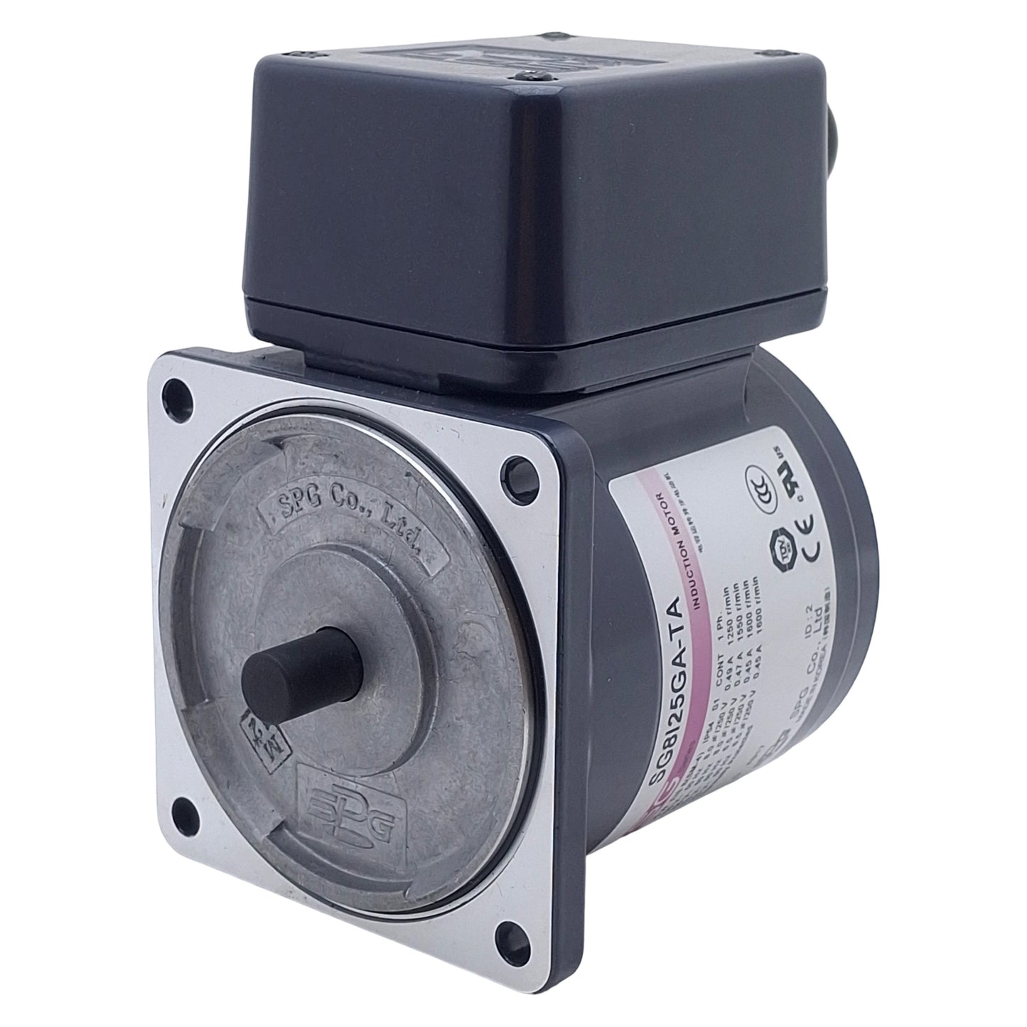 New SPG SG8I25GA-TA Induction Motor, 4-Pole, 1Ø 100/110VAC 50/60Hz, 25W, 80mm Frame