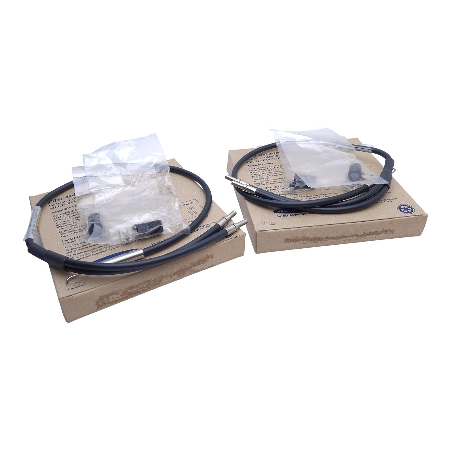 New Lot of 2 Banner BAM.752P Bifurcated Fiber Optic Light Guide, ø1.2mm Bundle, 2ft