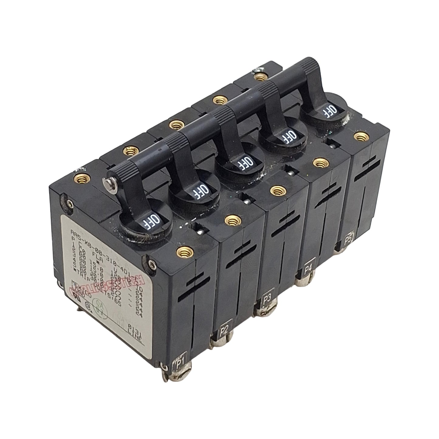 Used Carling AA5-X0-00-310-4D1-C Circuit Breaker , 5-Pole, 277VAC/80VDC, 10 Amps