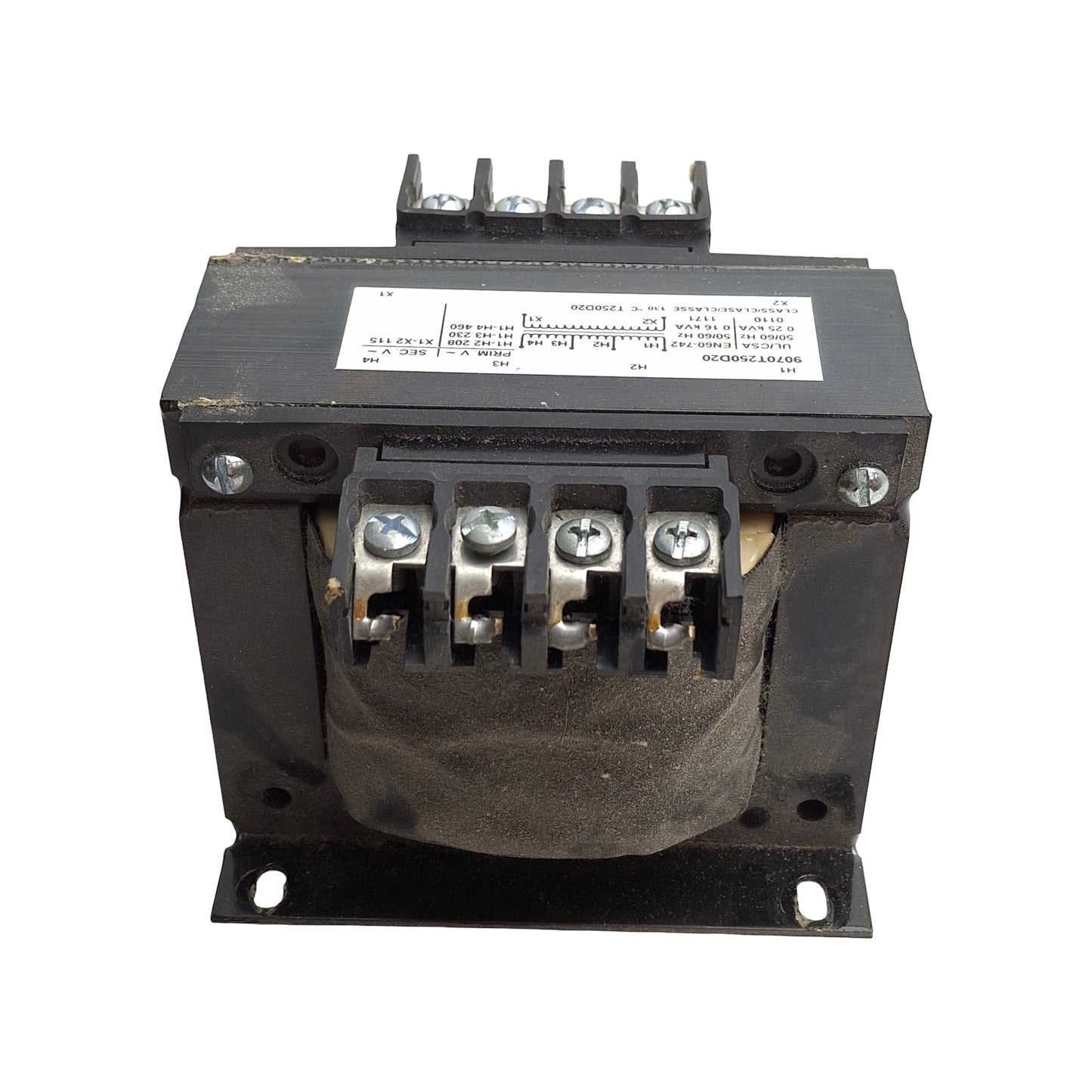 Used Square D 9070T250D20 Control Transformer 208/230/460VAC Pri, 115VAC 2nd, 250VA
