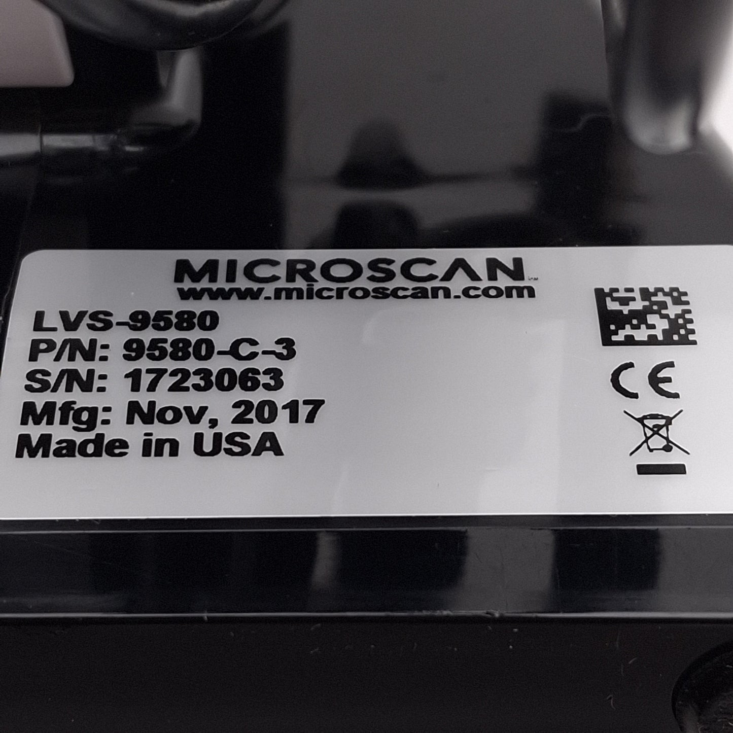 Used Microscan LVS-9580 Handheld 1D & 2D Barcode Verifier, Red 660nm, 5MP, USB, 5VDC