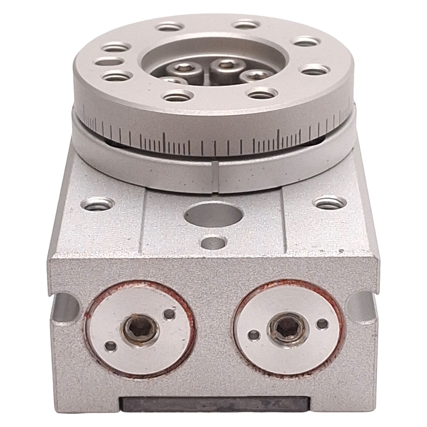 Used SMC MSQB7A Pneumatic Rotary Table, ø12mm Bore, 0-190° Rotation, 0.7MPa, M5x0.8