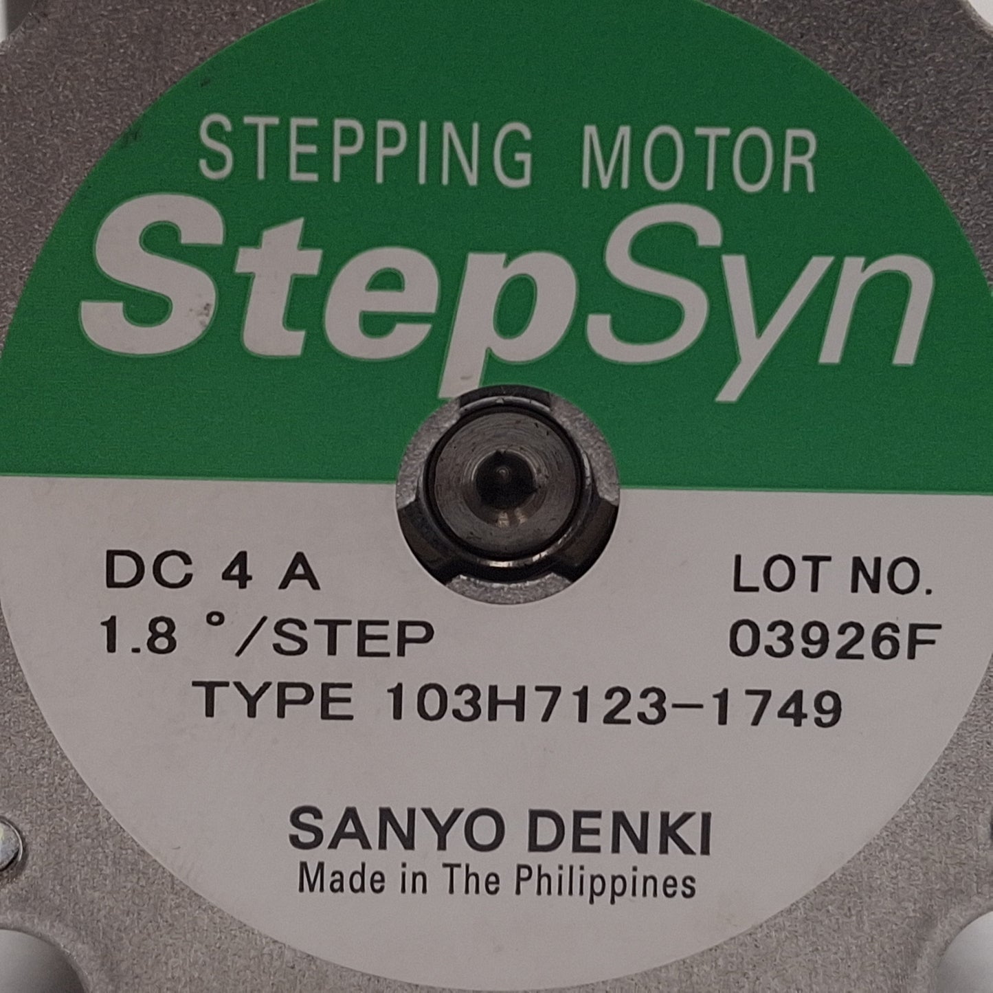 Used Sanyo Denki 103H7123-1749 StepSyn Stepper Motor, 1.8°/step, 4A DC, NEMA 23
