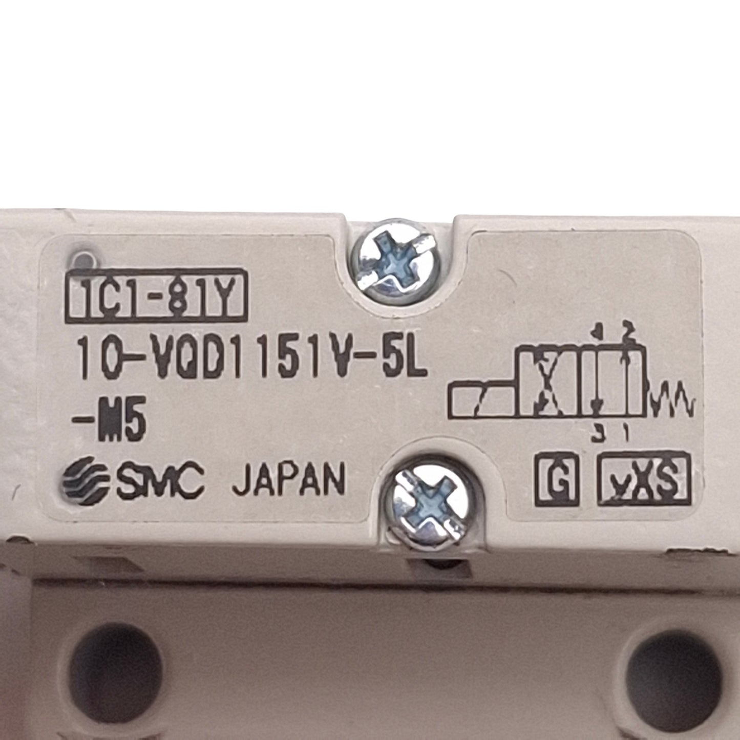 Used SMC 10-VQD1151V-5L-M5 Direct Poppet Valve, 4-Port, -101.2kPa~0.7MPa, 24VDC Coil