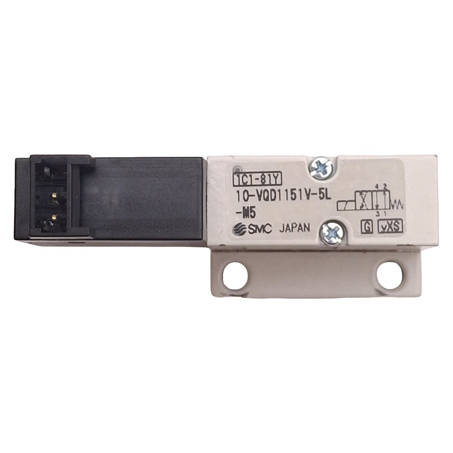 Used SMC 10-VQD1151V-5L-M5 Direct Poppet Valve, 4-Port, -101.2kPa~0.7MPa, 24VDC Coil
