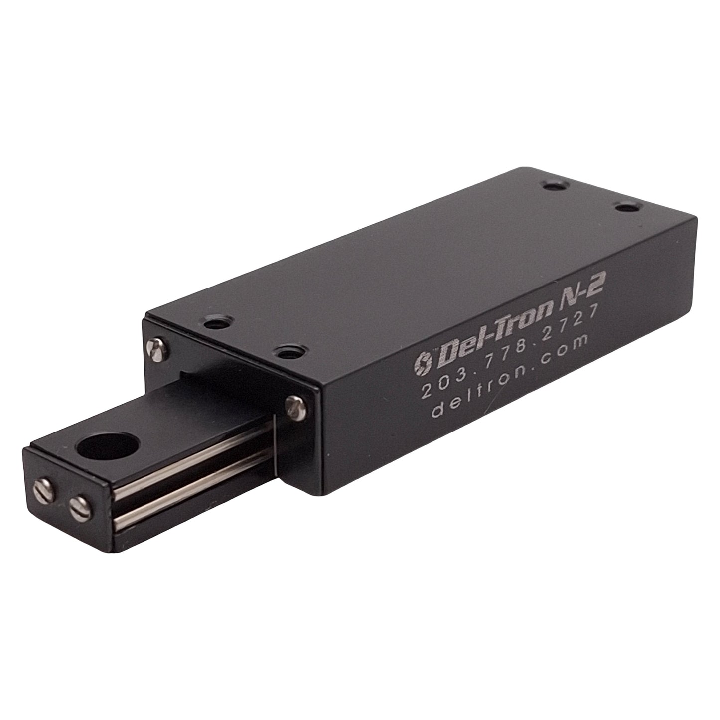 Used Del-Tron N-2 Ball Slide Assembly, Black Anodize, 1.5in Travel, #6-32, 18lbs Load