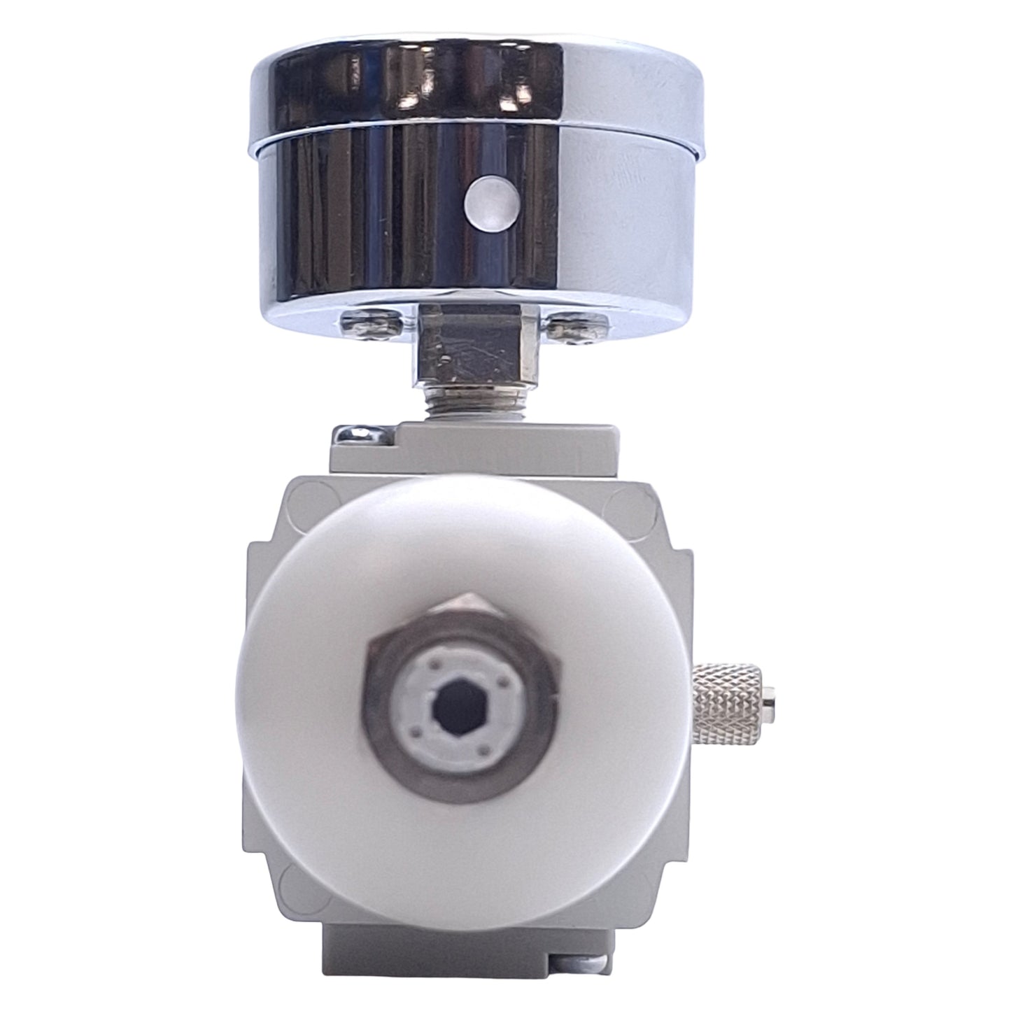 Used SMC 10-AW20-02G-CJN-B Filter Regulator w/Gauge, 0.05-0.85MPa, 1/4 NPT Ports, 5µm