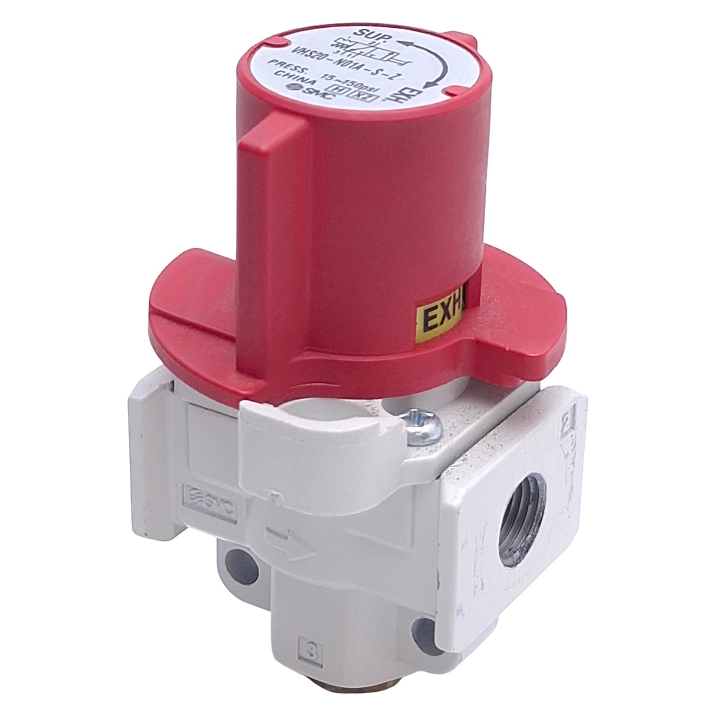 Used SMC VHS20-N01A-S-Z Manual Pressure Relief Valve 15-150psi Range, 1/8 NPT Ports