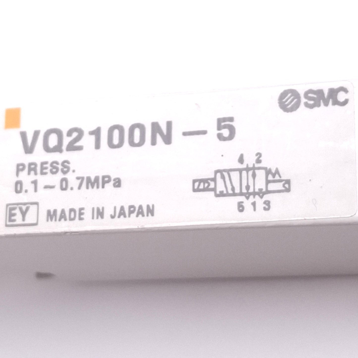 Used SMC VQ2100N-5 Solenoid Valve, 5-Port 2-Position, 0.1-0.7MPa, 24VDC Coil