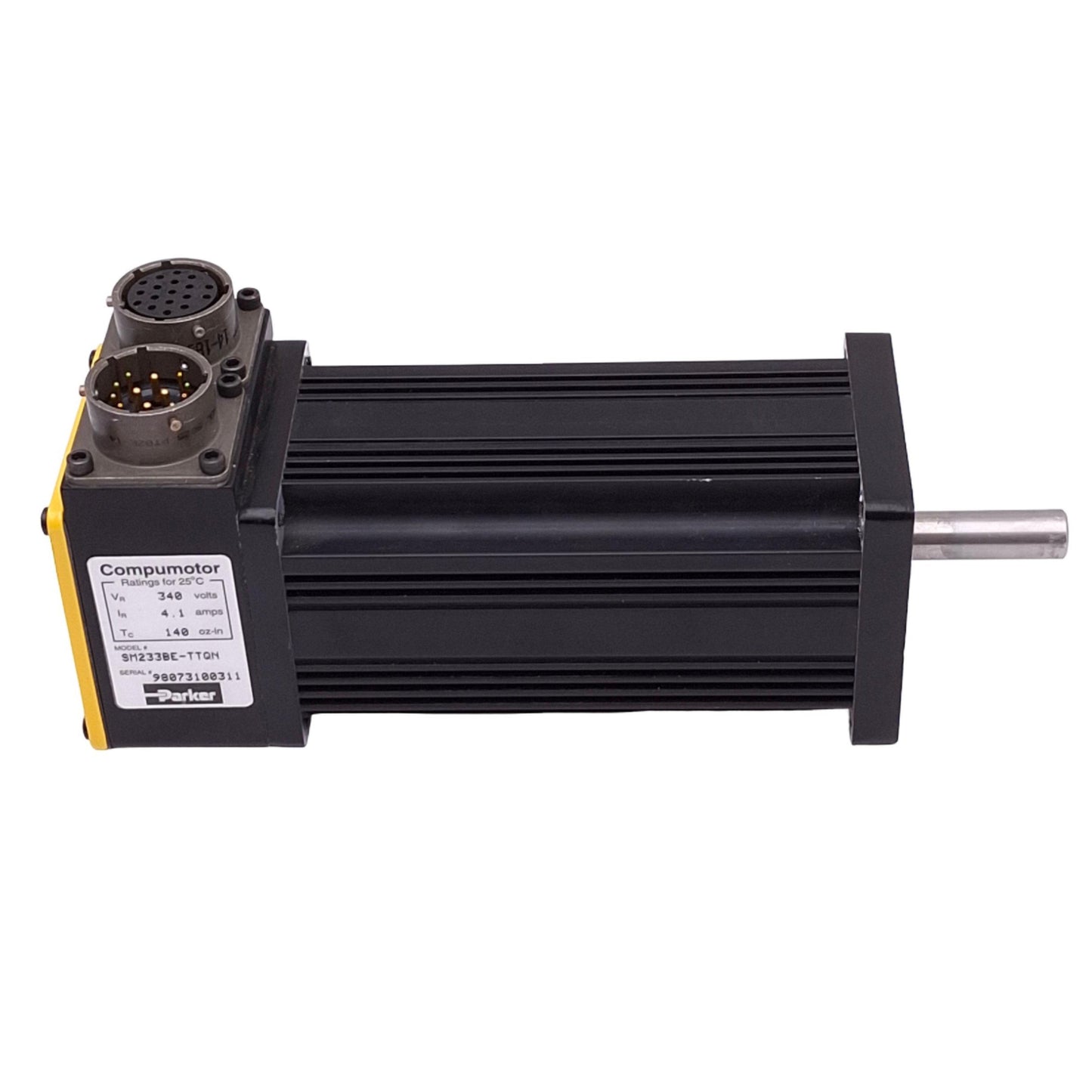 Used Parker Compumotor SM233BE-TTQN Brushless AC Servo Motor, 340V 4.1A, NEMA 23