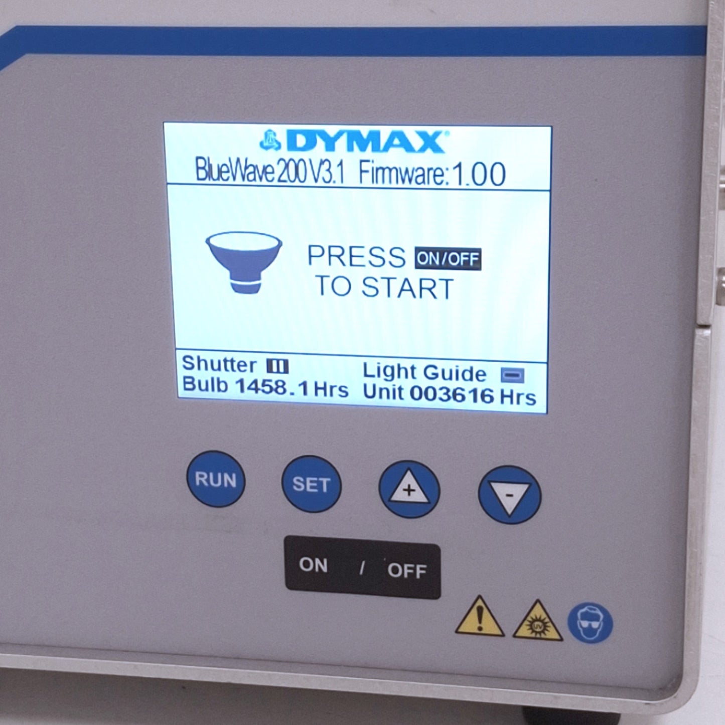 Used Dymax BlueWave 200 V3.1 UV Curing Spot Lamp, 200W 280-450nm, 100-240VAC