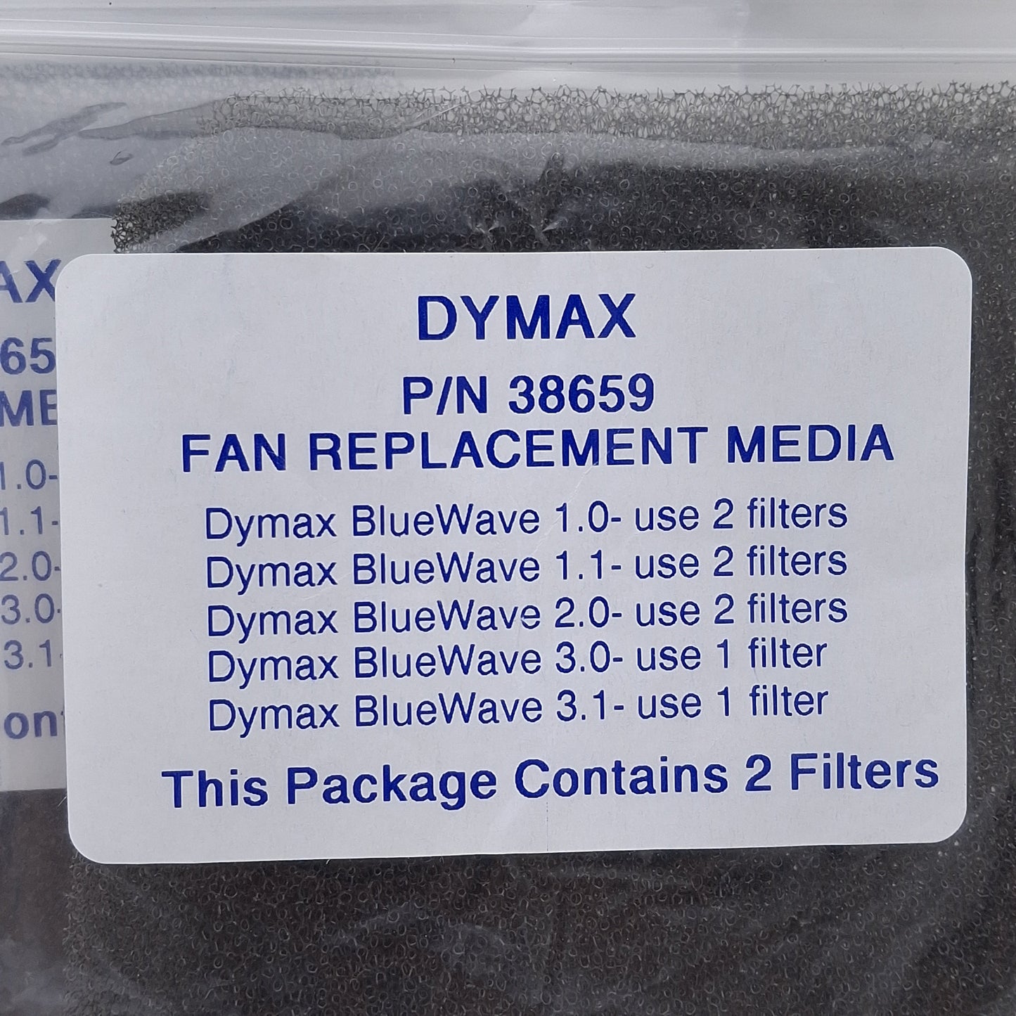 New Lot of 6 Dymax 38659 Replacement Fan Filters, 12-Filters, For BlueWave Lamps