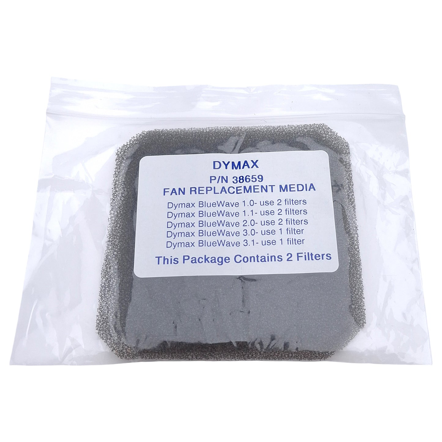 New Lot of 6 Dymax 38659 Replacement Fan Filters, 12-Filters, For BlueWave Lamps