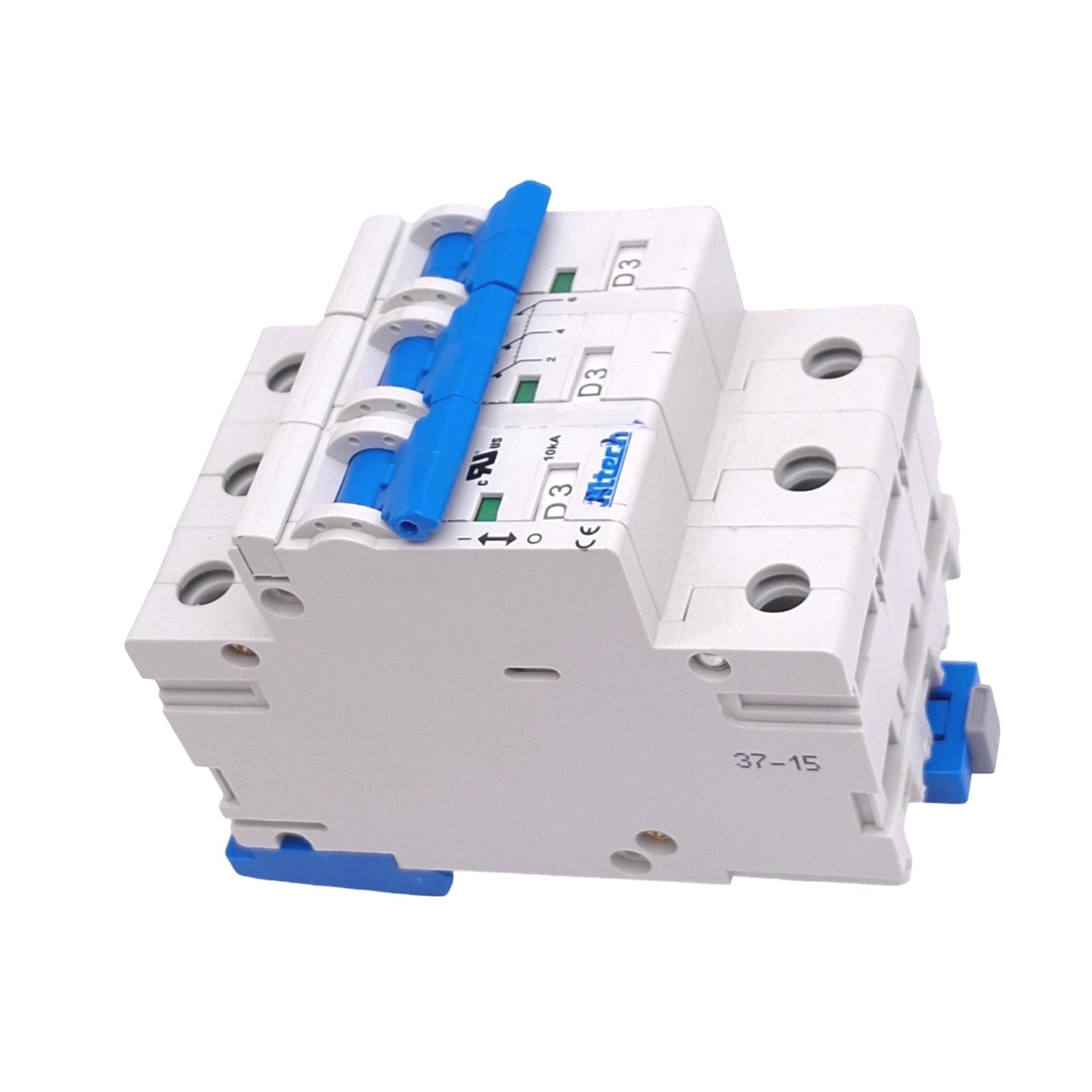 New – Open box Altech 3DU3R Circuit Breaker, 3-Pole, 3A, D-Curve, 480Y/277VAC Max, DIN Rail