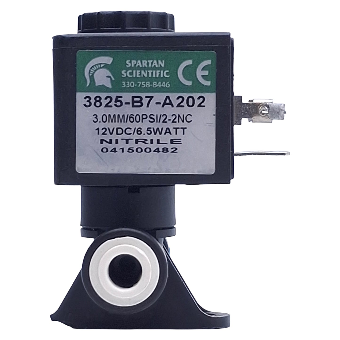 Used Spartan Scientific 3825-B7-A202 Solenoid Valve 2-Way, Vacuum-50psi,12VDC Coil