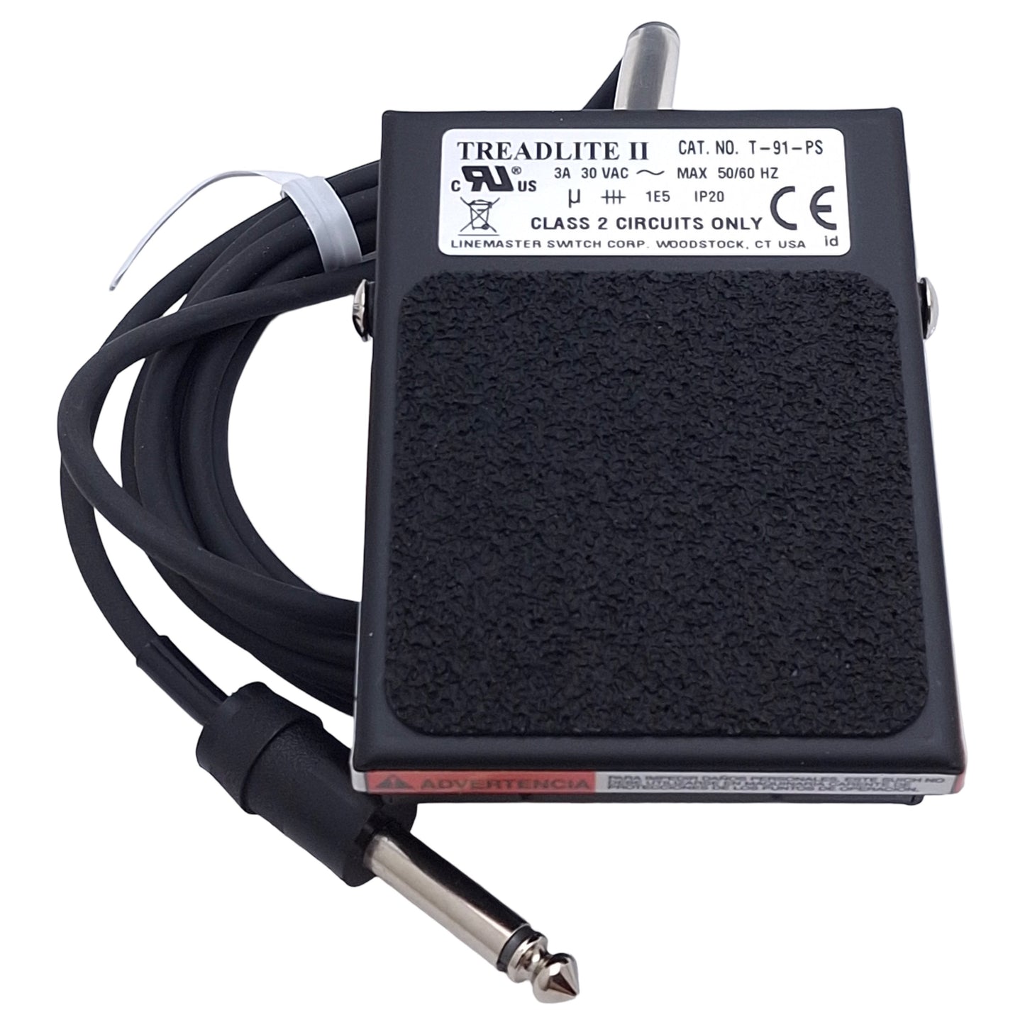 New Linemaster T-91-PS Momentary Foot Pedal Switch, SPDT, 3A 30VAC, 1/4in Mono Plug