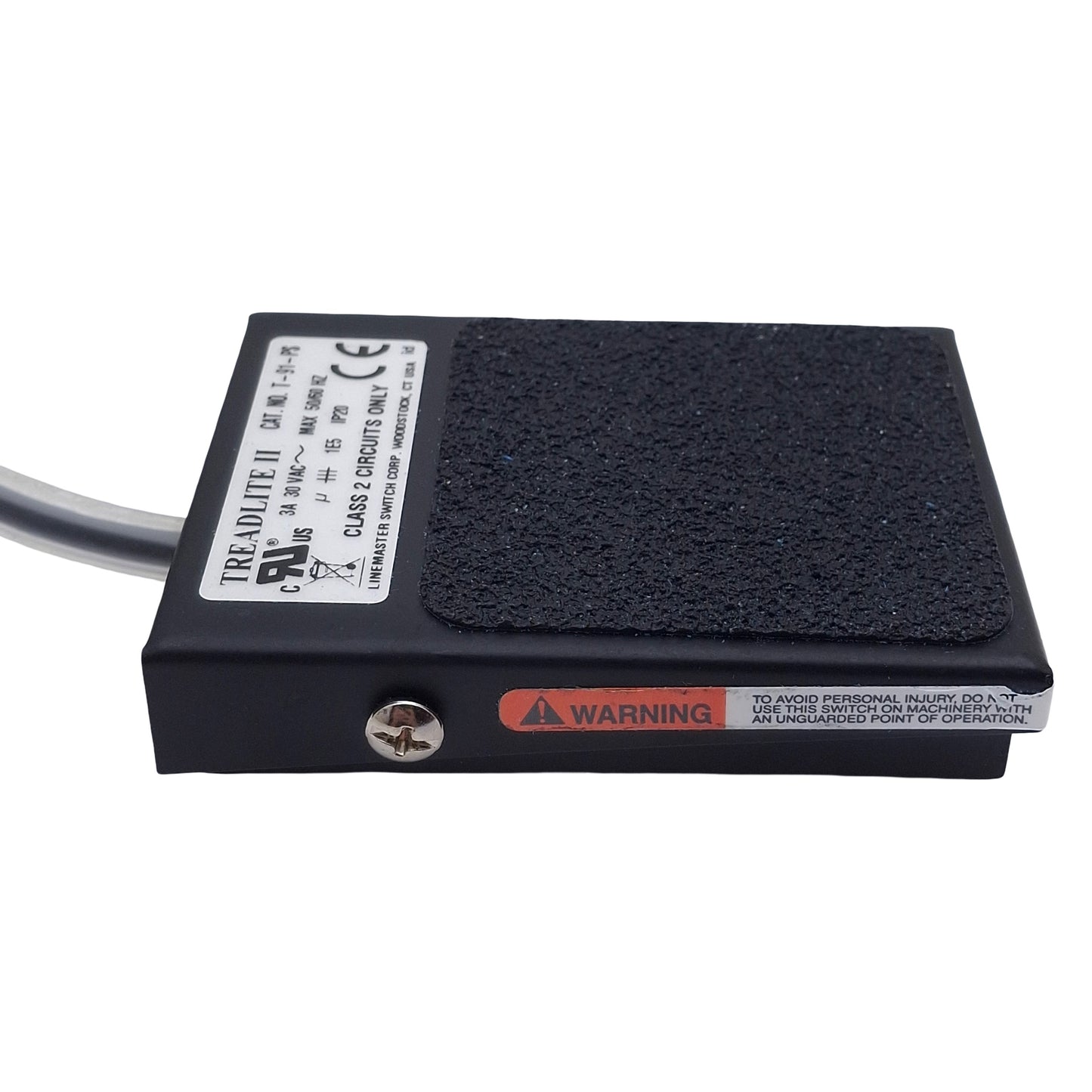 Used Linemaster T-91-PS Momentary Foot Pedal Switch, SPDT, 3A 30VAC, 1/4" Mono Plug