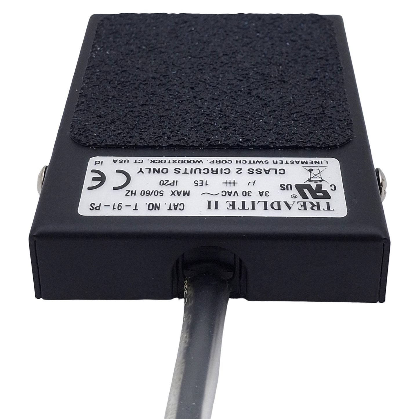 Used Linemaster T-91-PS Momentary Foot Pedal Switch, SPDT, 3A 30VAC, 1/4" Mono Plug