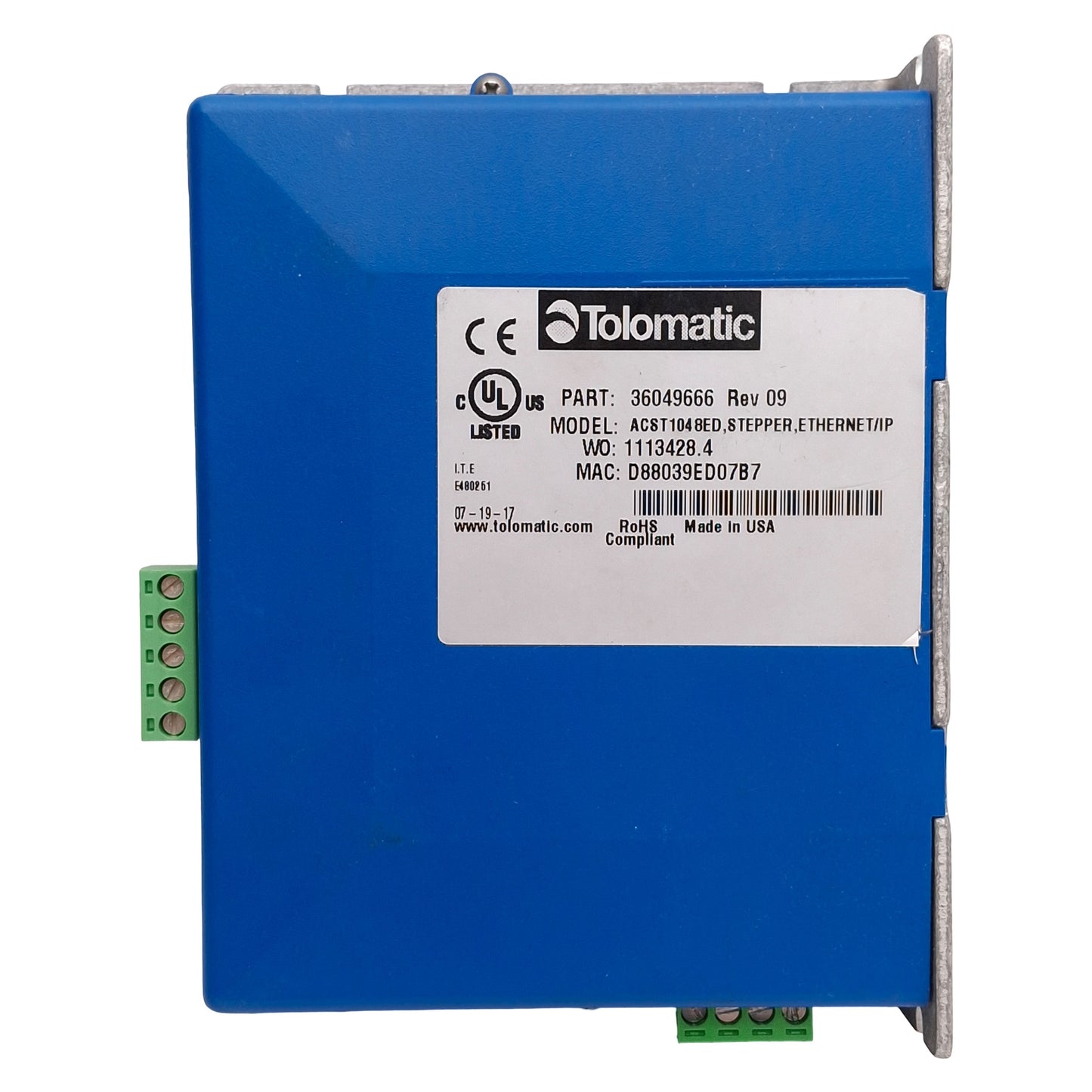 Used Tolomatic 36049666 ACST1048ED Stepper Drive/Controller, Ethernet/IP, 10A 48VDC