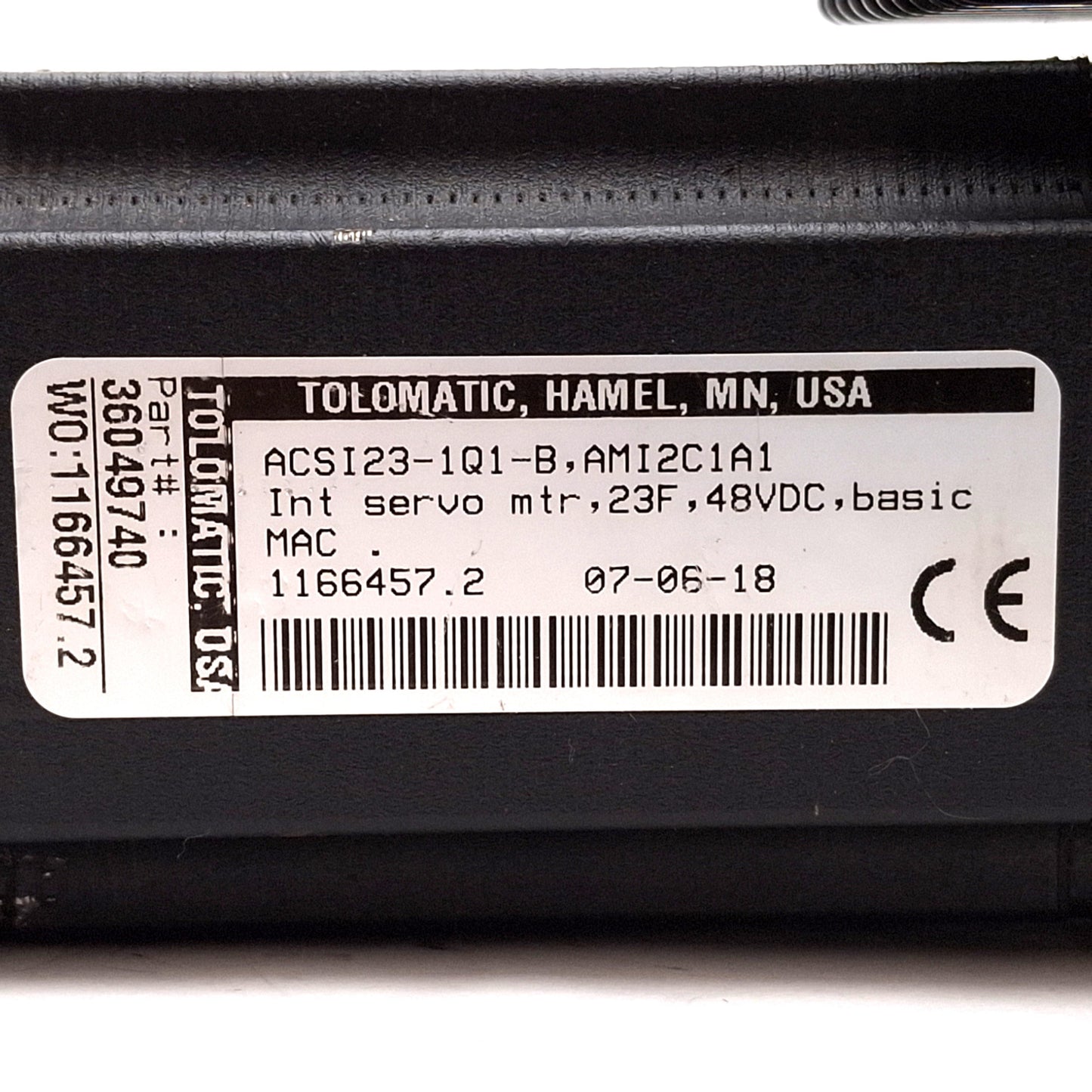 Used Tolomatic 36049740 ACSI23-1Q1-B Integrated Servo Motor/Drive/Controller, 48VDC