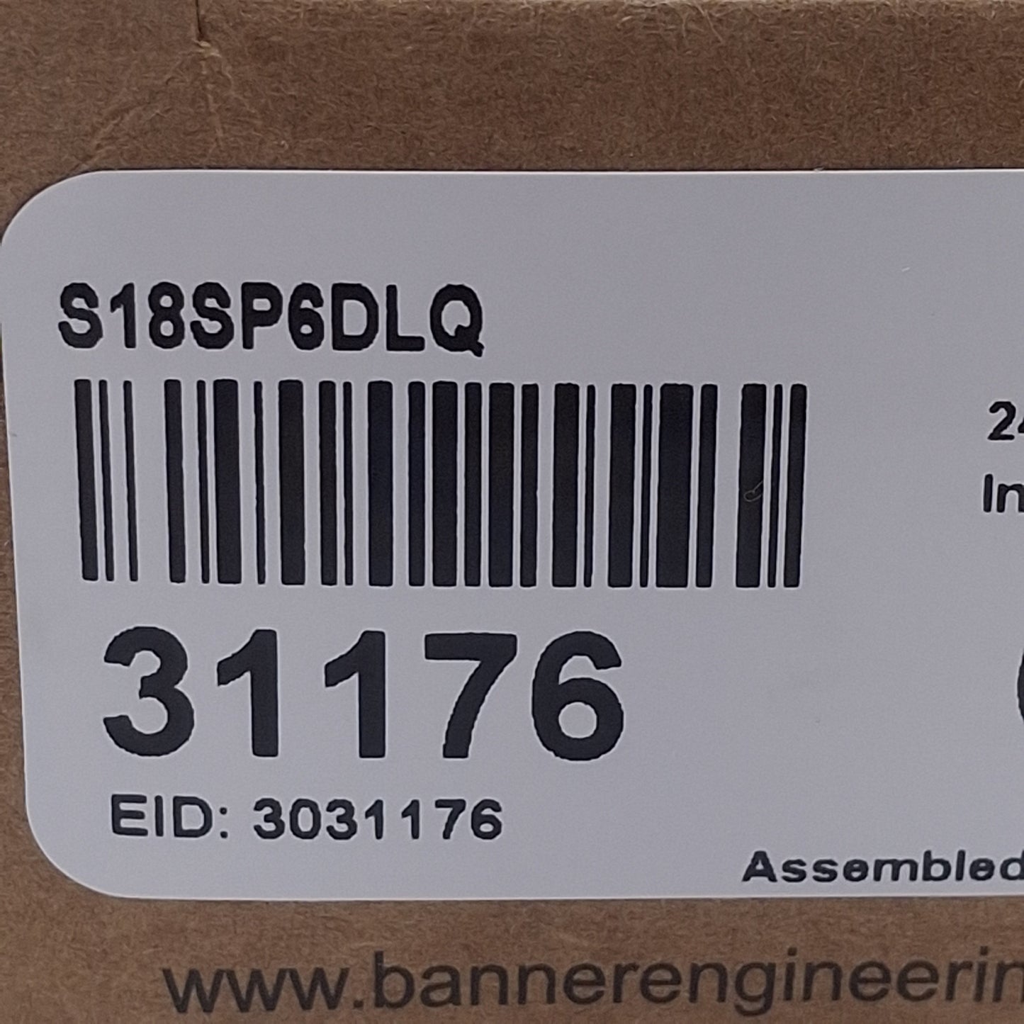 New Banner S18SP6DLQ Photoelectric Sensor, PNP, 300mm Range, 10-30VDC, 4-Pin M12