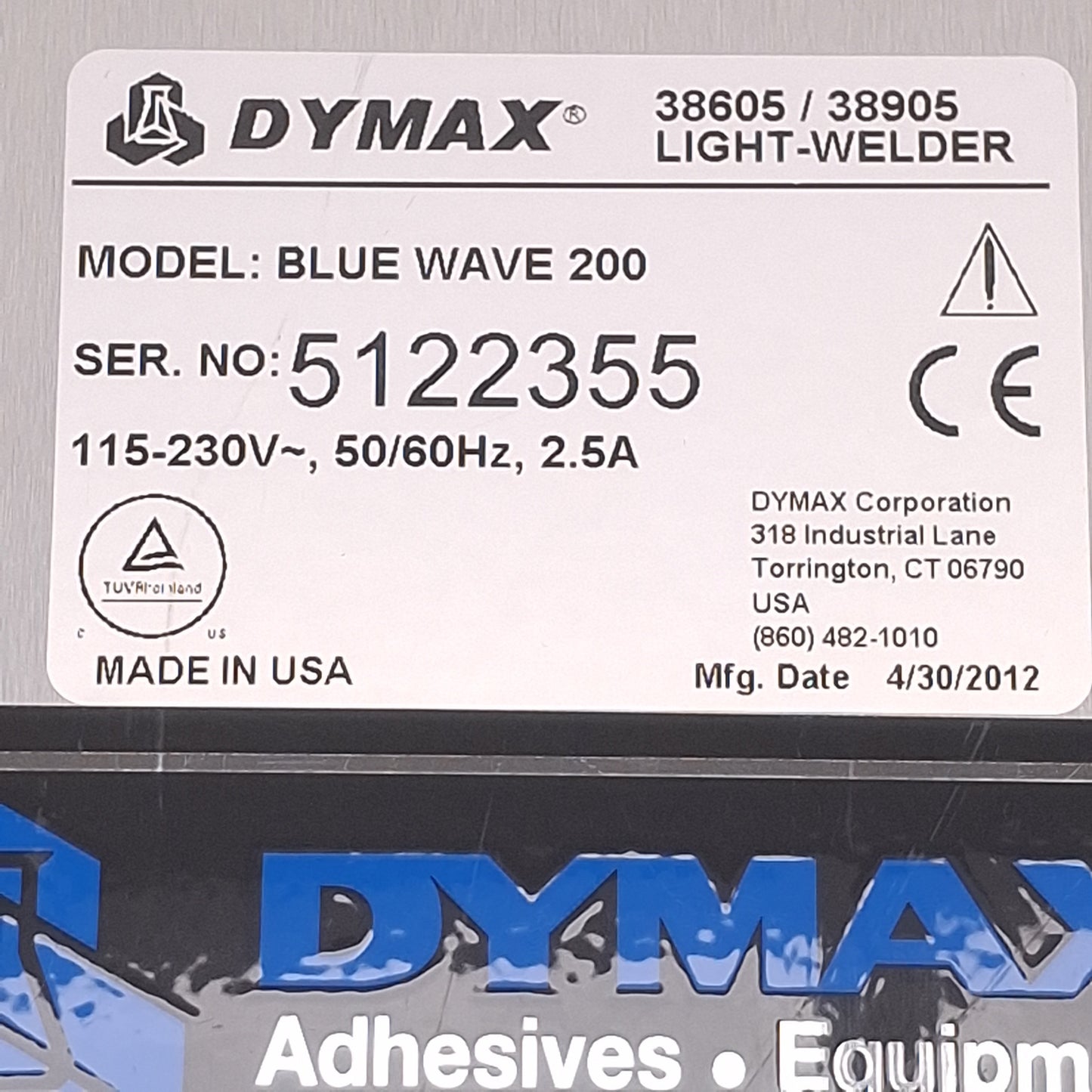 Used Dymax BlueWave 200 V1.1 UV Curing Spot Lamp, 200W 300-450nm, 115-230VAC