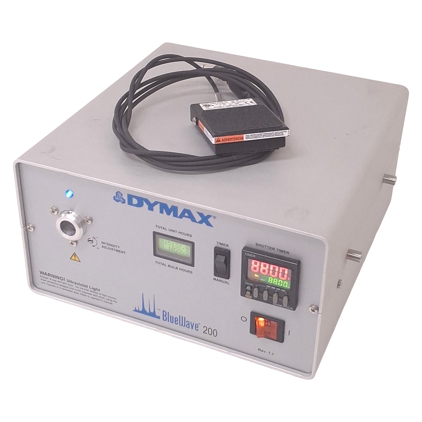 Used Dymax BlueWave 200 V1.1 UV Curing Spot Lamp, 200W 300-450nm, 115-230VAC