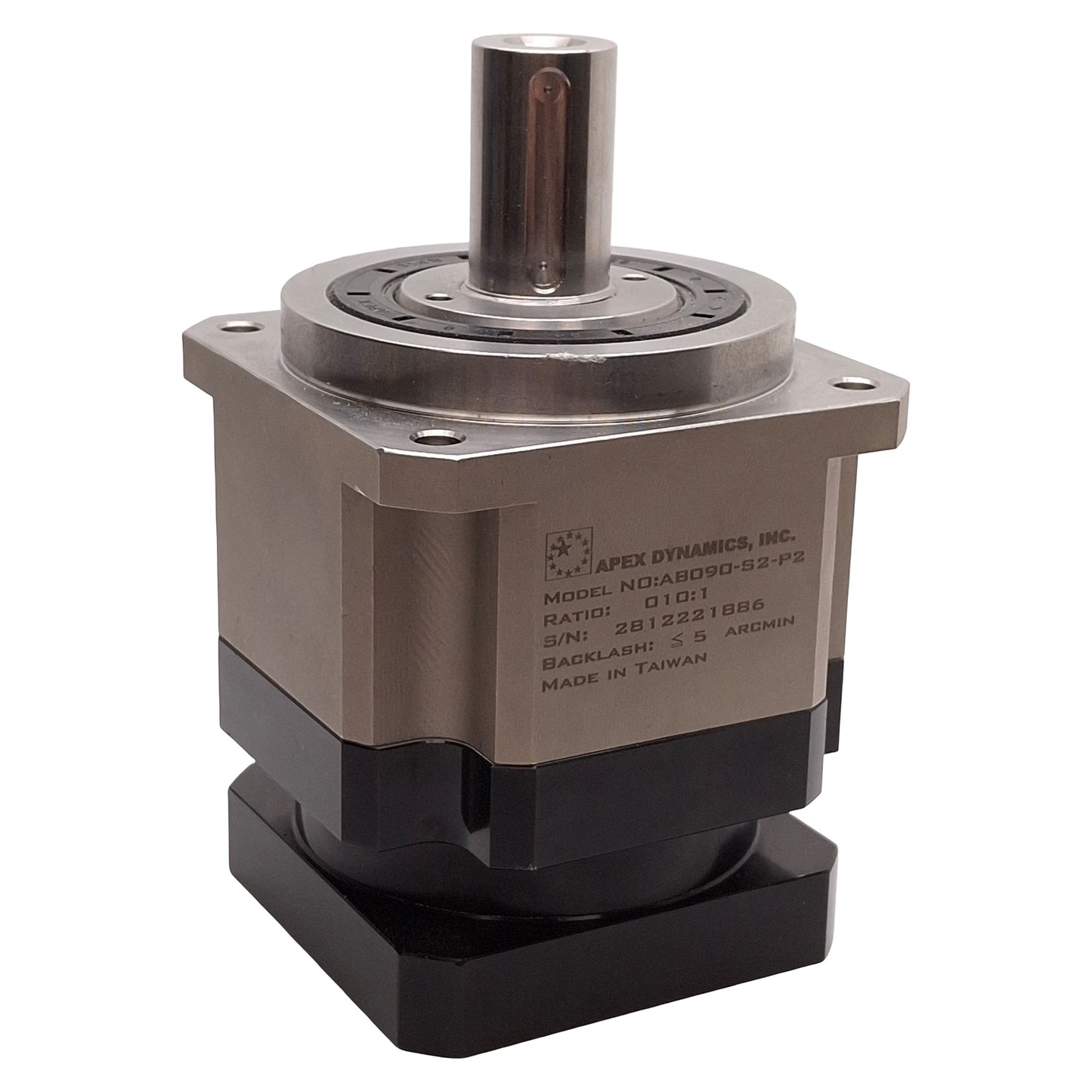Used Apex Dynamics AB090-010-S2-P2 Planetary Gearbox, 10:1, 4000rpm, ø22mm Shaft