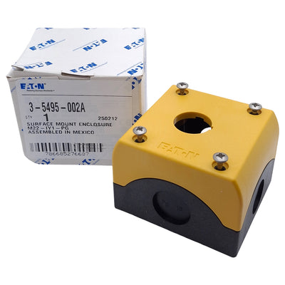 New Eaton M22-IY1-PG 3-5495-002A Emergency Stop Pushbutton Enclosure, M22, ø22.5mm