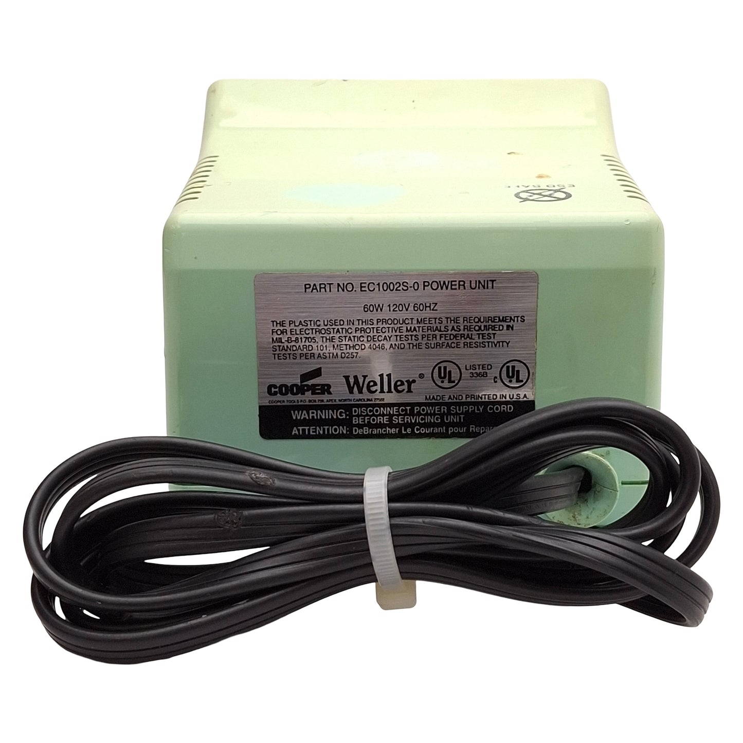 Used Weller EC1002S-0 Soldering Station Power Supply Unit, 60W 24VAC OUT, 120VAC IN
