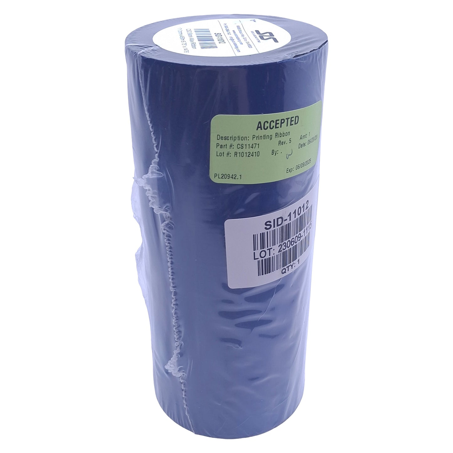 New Sidco Labeling Systems SID-11012 CSO Black Wax Ribbon 6.73in Width, 450m Length