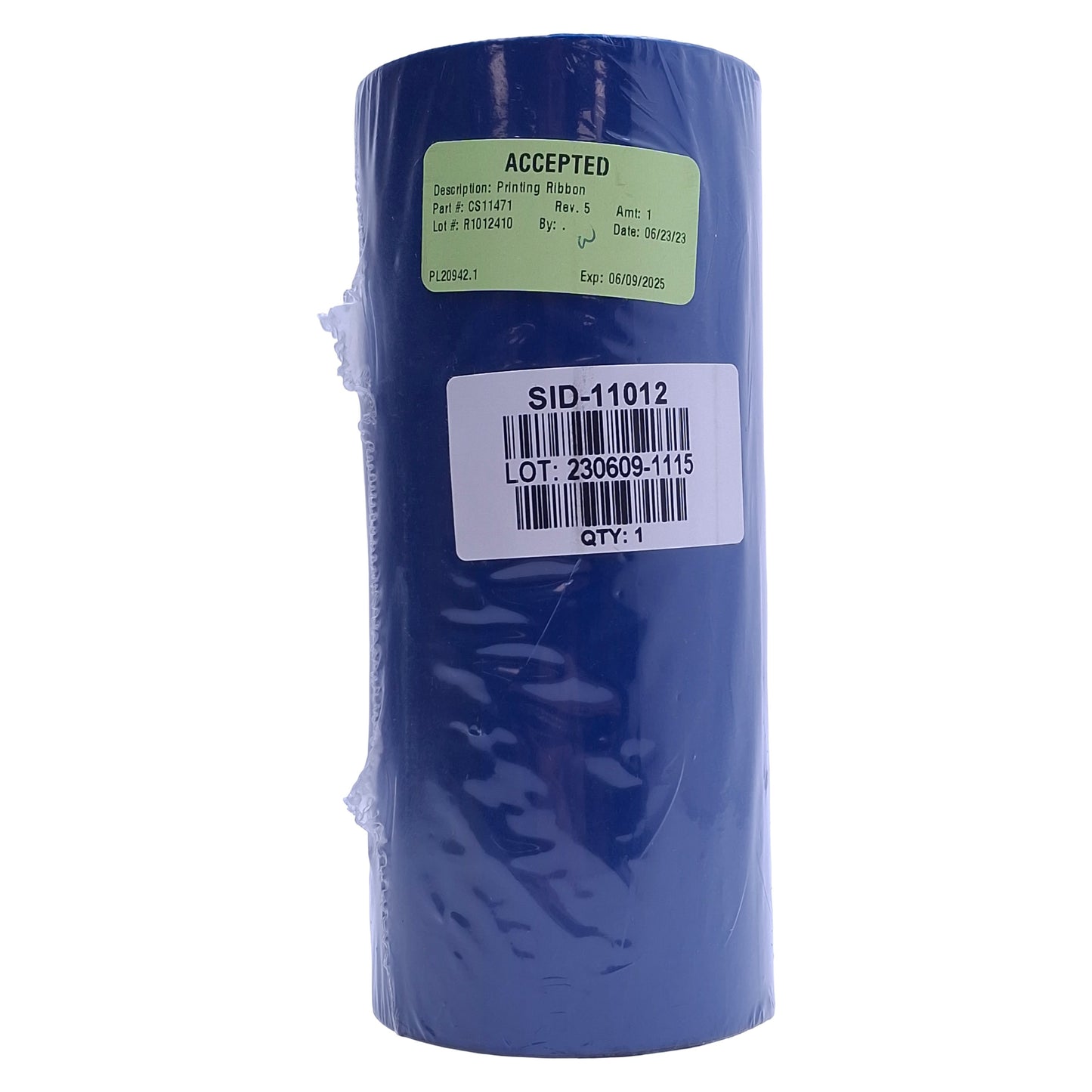 New Sidco Labeling Systems SID-11012 CSO Black Wax Ribbon 6.73in Width, 450m Length