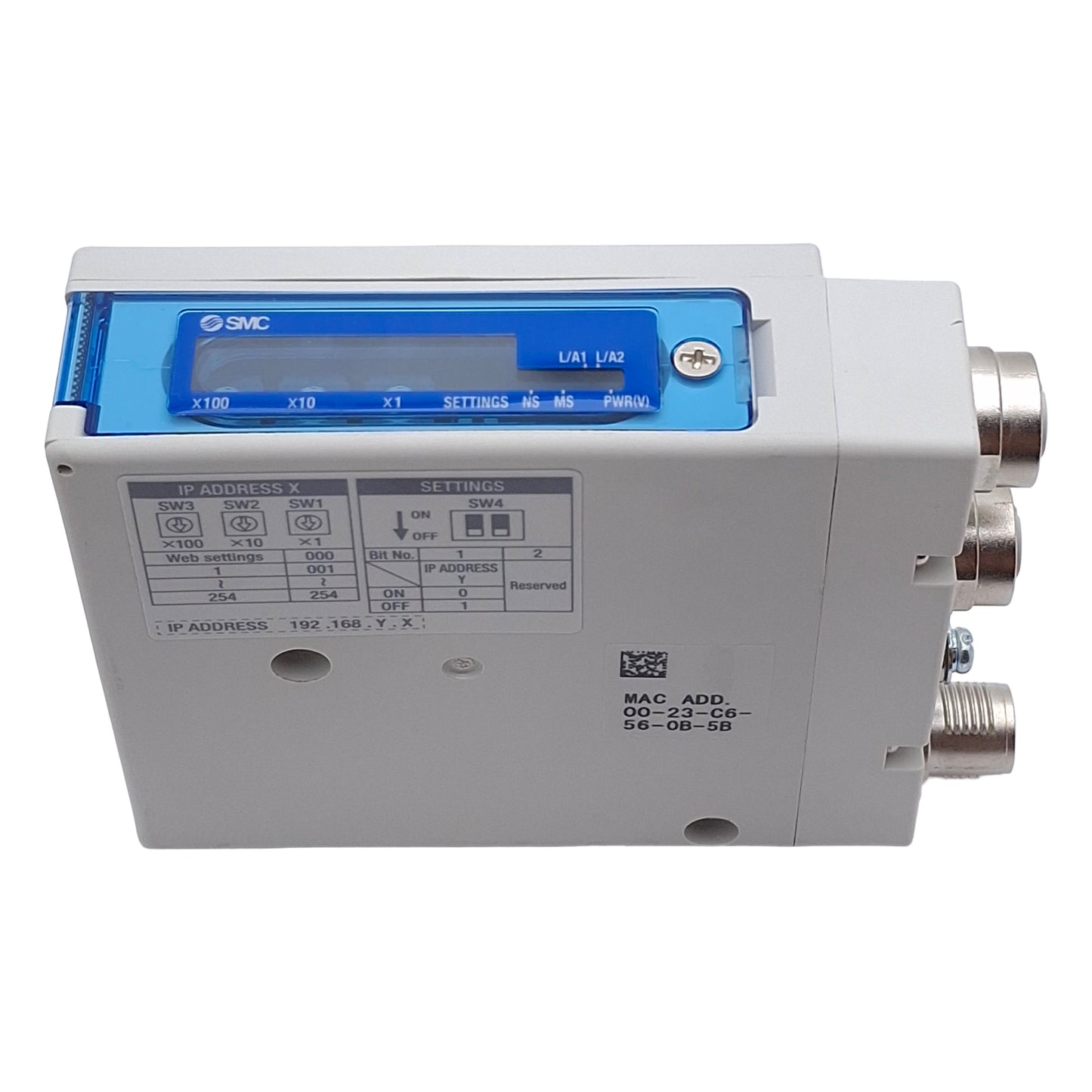 New – Open box SMC EX260-SEN1-X242 EX300 Serial Interface Unit, 32-Output, EtherNet, M12, 24VDC