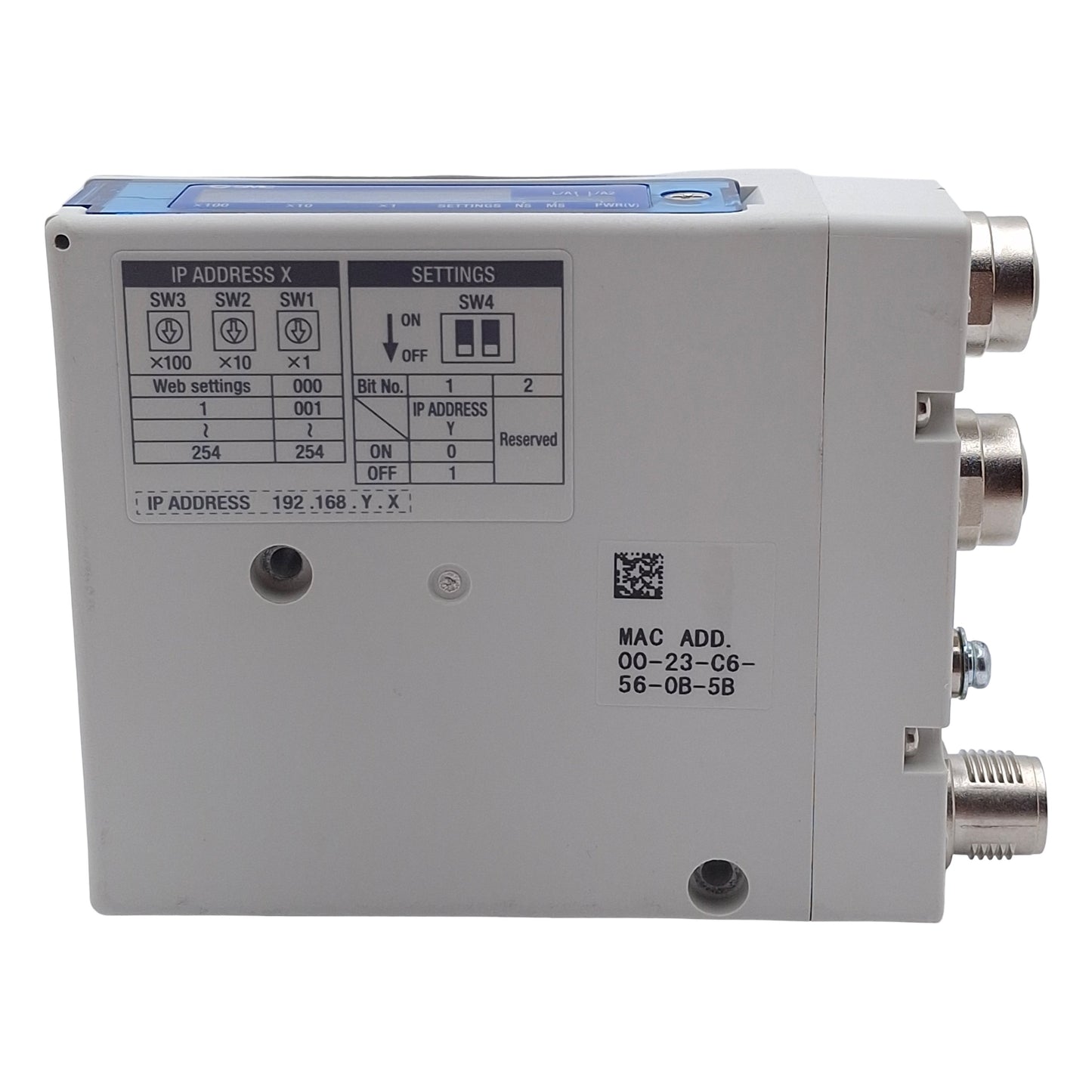 New – Open box SMC EX260-SEN1-X242 EX300 Serial Interface Unit, 32-Output, EtherNet, M12, 24VDC