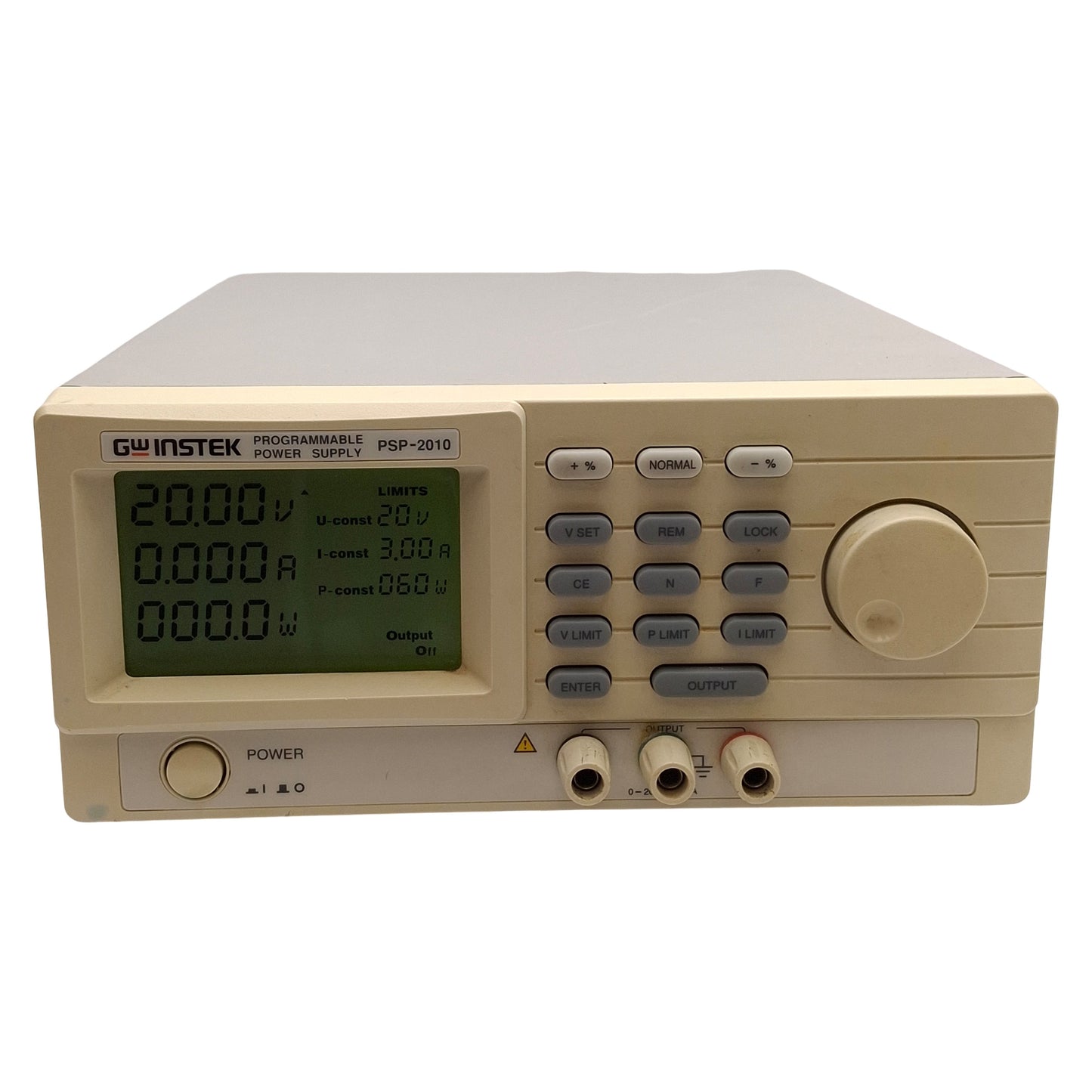 Used GW Instek PSP-2010 Programmable Power Supply, 200W 0-20VDC 0-10A, 115/230VAC IN