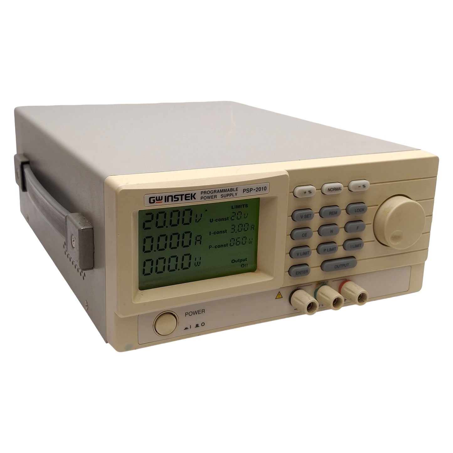 Used GW Instek PSP-2010 Programmable Power Supply, 200W 0-20VDC 0-10A, 115/230VAC IN