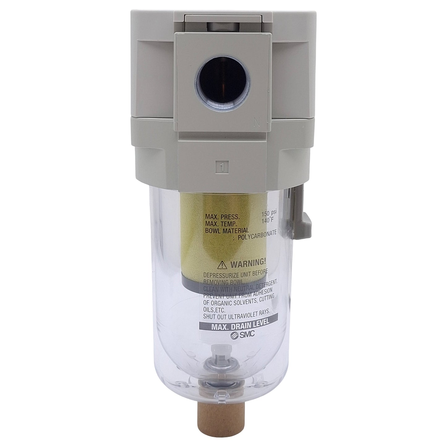 New SMC AFM40-N04-Z-D Coalescing Mist Separator Filter, 1/2in NPT, 0.3µm, 150psi