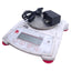 Used Ohaus SPX222 Scout Portable Balance, 220g Capacity, 5VDC, ø4.7in Pan, 22mm digit