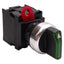 Used Omron A22RW-3MG-24A-20 Green Illuminated Selector Switch, 3-Position, 2NO, 24V