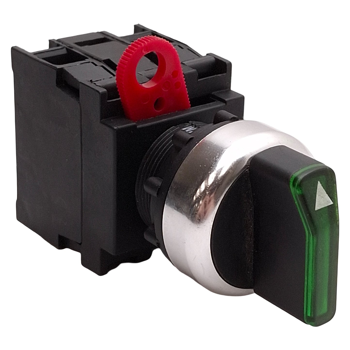 Used Omron A22RW-3MG-24A-20 Green Illuminated Selector Switch, 3-Position, 2NO, 24V