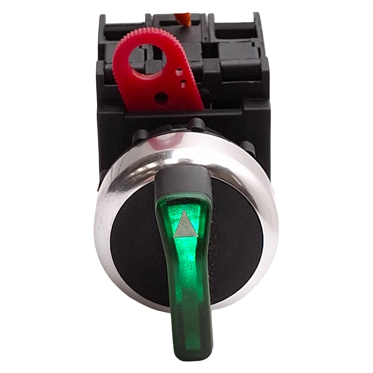 Used Omron A22RW-3MG-24A-20 Green Illuminated Selector Switch, 3-Position, 2NO, 24V