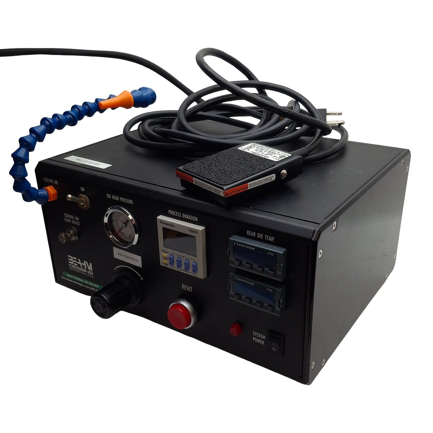 Used Beahm 220-B Thermal Die Bonder 200-500°F, 1-9999sec Timer, 0-100PSI, 120VAC