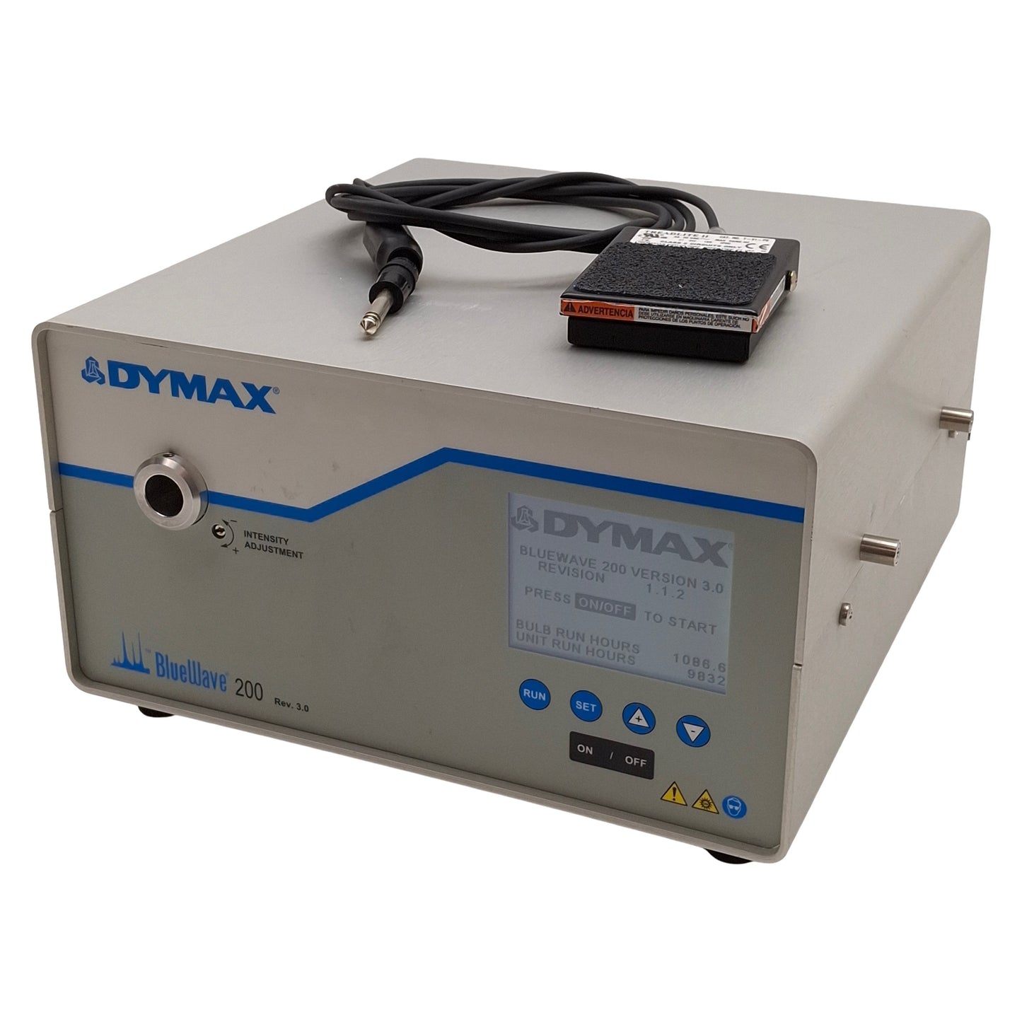 Used Dymax BlueWave 200 V3.0 UV Curing Spot Lamp, 200W 280-450nm, 100-240VAC