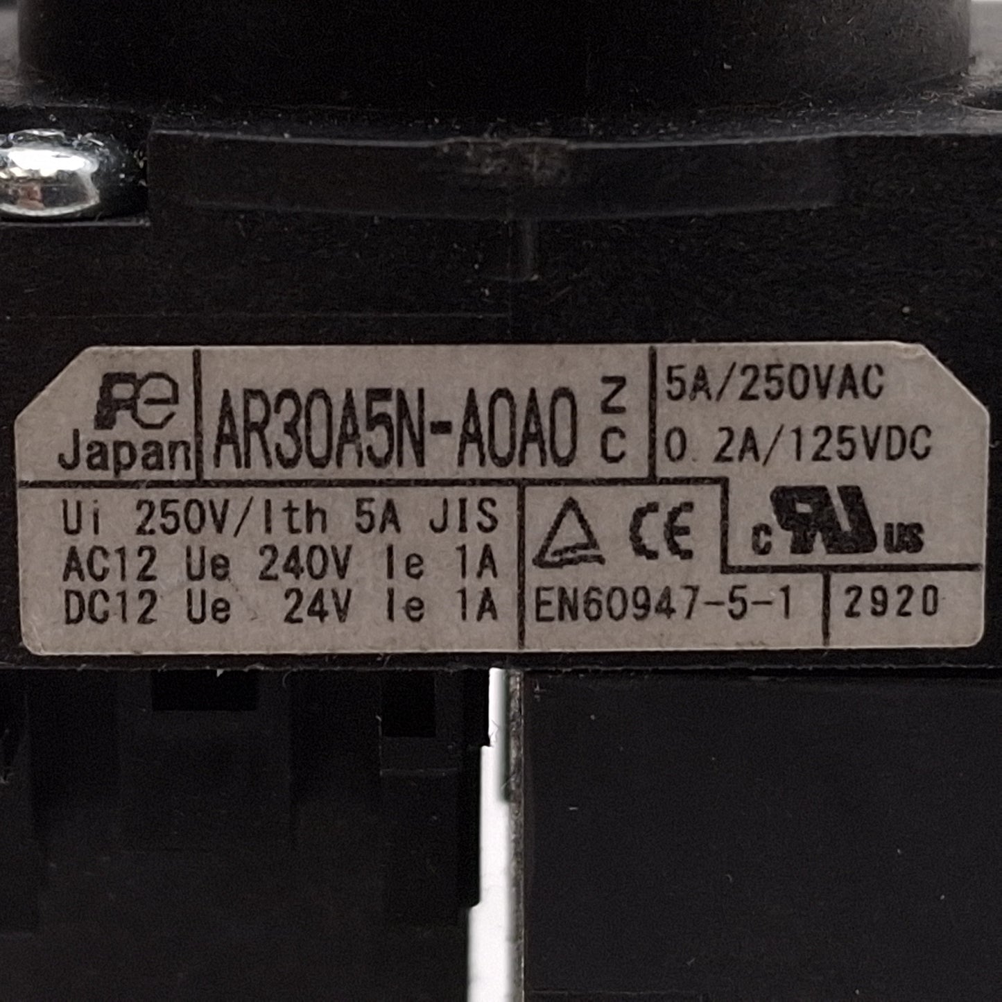 Used Fuji Electric AR30A5N-A0A0 Momentary Joy Stick Selector Switch, 2-Position, 2NO