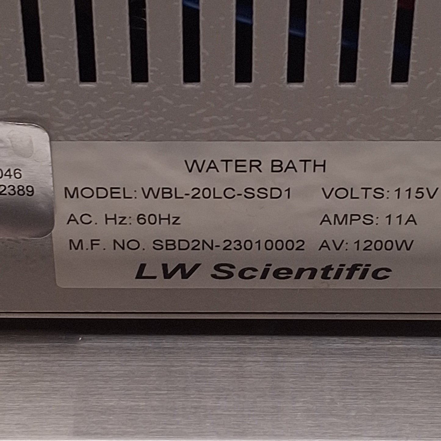 Used LW Scientific WBL-20LC-SSD1 Digital Heated Water Bath 110VAC, 5° to 100°C, 20L