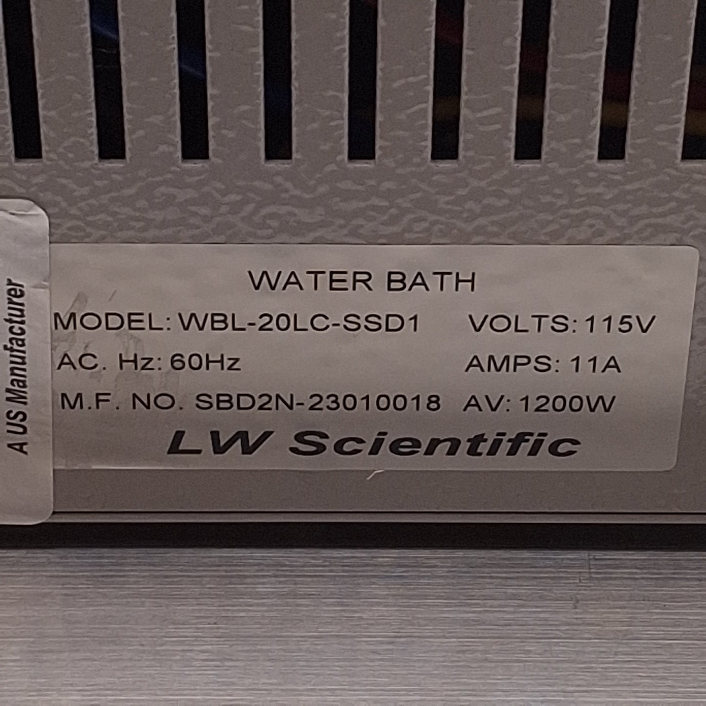 New – Open box LW Scientific WBL-20LC-SSD1 Digital Heated Water Bath 110VAC, 20L, 5° to 100°C