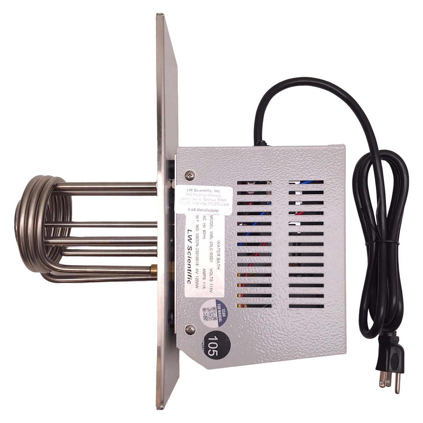 New – Open box LW Scientific WBL-20LC-SSD1 Digital Heated Water Bath 110VAC, 20L, 5° to 100°C