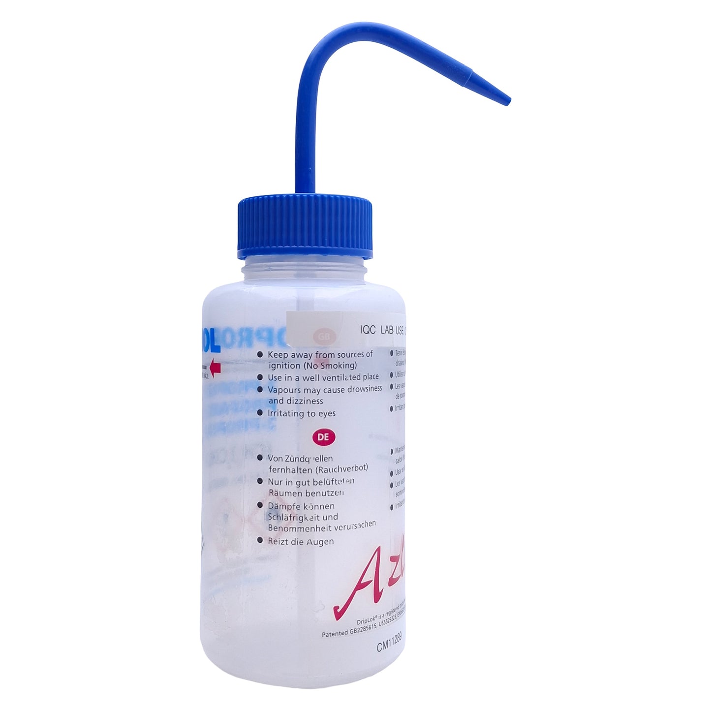 Used Lot of 3 Azlon WGW539VTMLA Plastic Wash Bottle For LDPE, 500ml Capacity