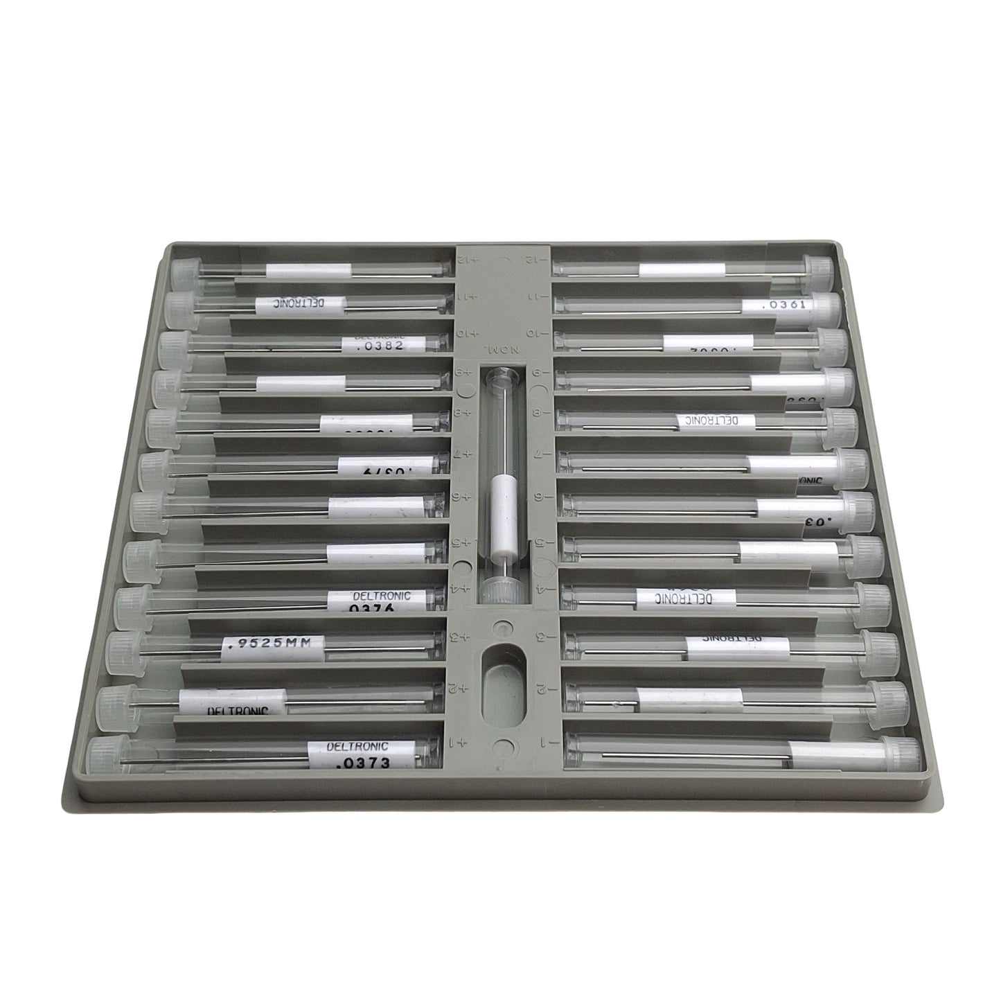 Used Deltronics TP25.0372 Precision Pin Gage Set, 0.0360in to 0.0384in, Class X